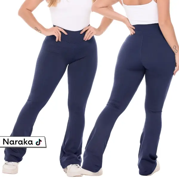 Calça Legging Flare Flanelada Boca de Sino Bailarina Cintura Alta