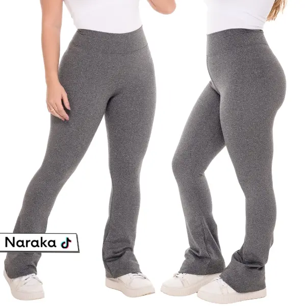 Calça Legging Flare Flanelada Boca de Sino Bailarina Cintura Alta